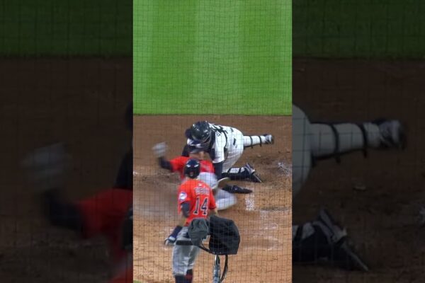 Yainer Diaz was called out on this close play at the plate #houston #astros #mlb #tigers #detroit